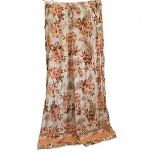 Rip Curl Ladies Coral Cream Floral Print Pull On Pant Drawstring Waist